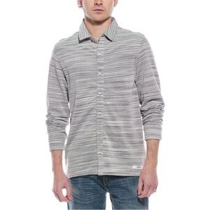 NWOT Scotch & Soda Mens Space Dye Grey Textured Shirt Large